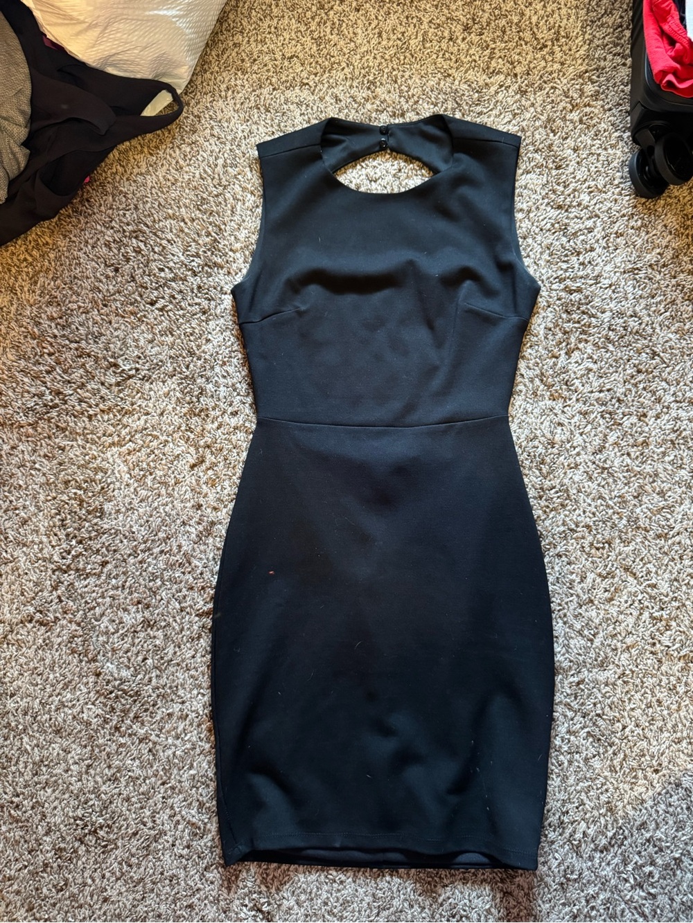 Lulu's Black Sleeveless Mini Dress With Open Back